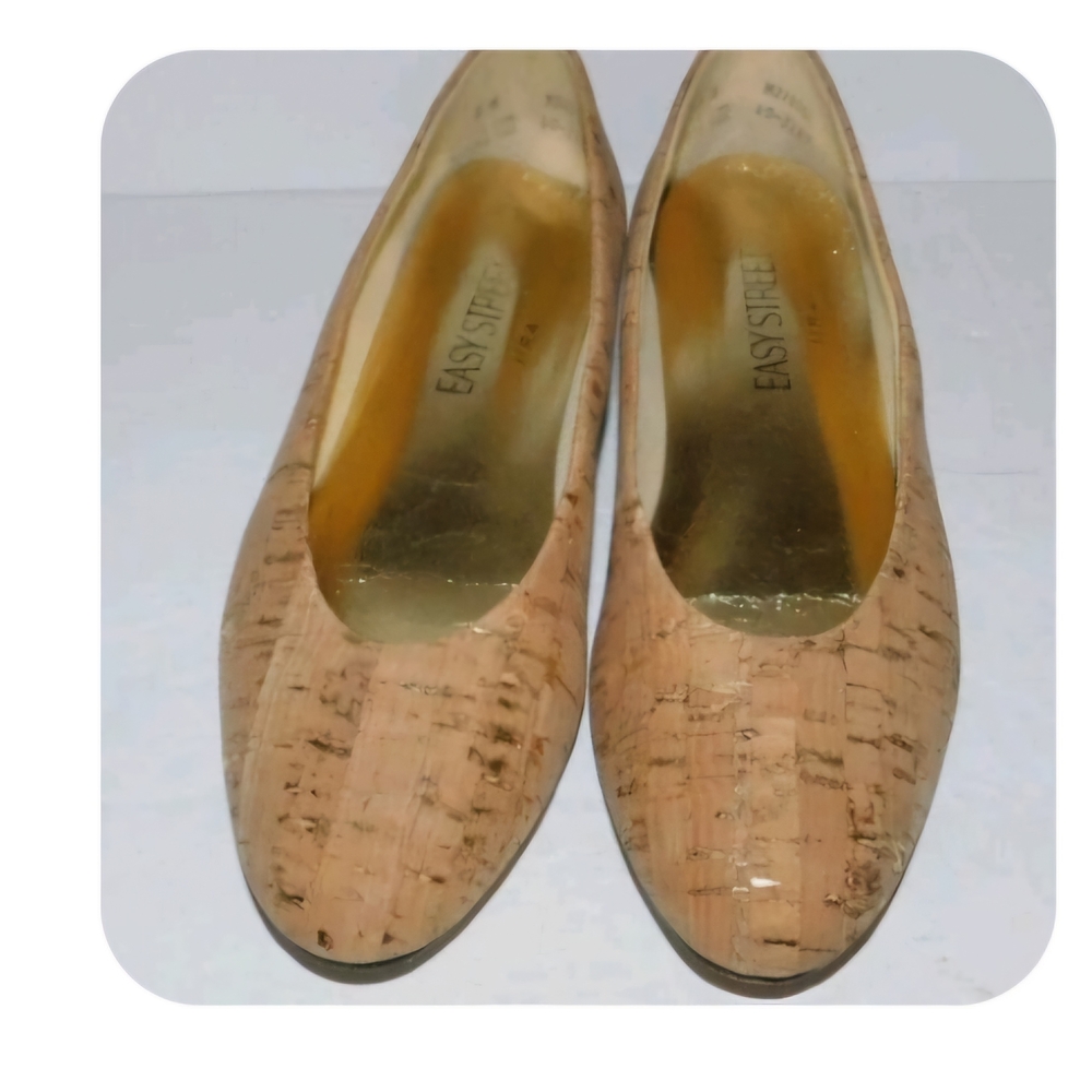 Easy Street Tan Cork Flats Slip-On Loafers
